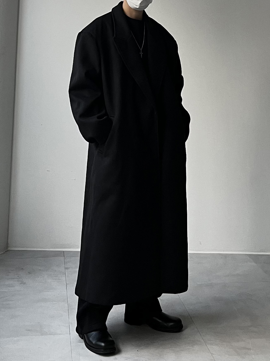 [MDおすすめ] Hidden Maxi Long Black Coat