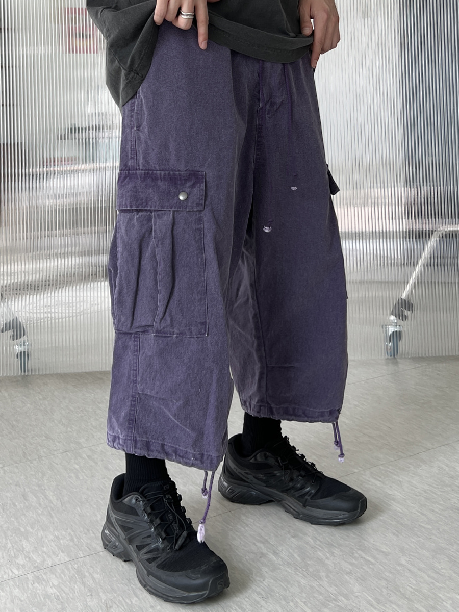 3/4 Military Dying Cargo Pants (3color)