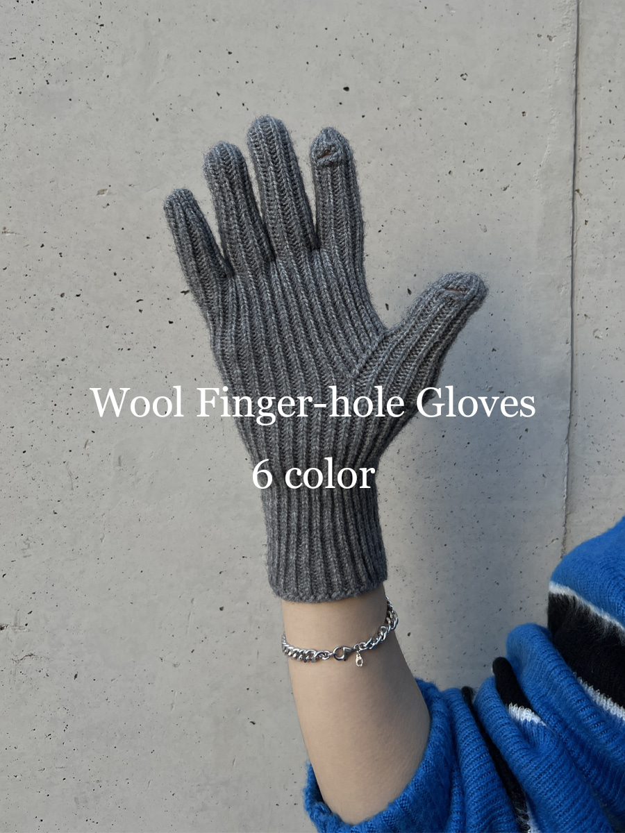 Wool Finger-hole Gloves (6color)