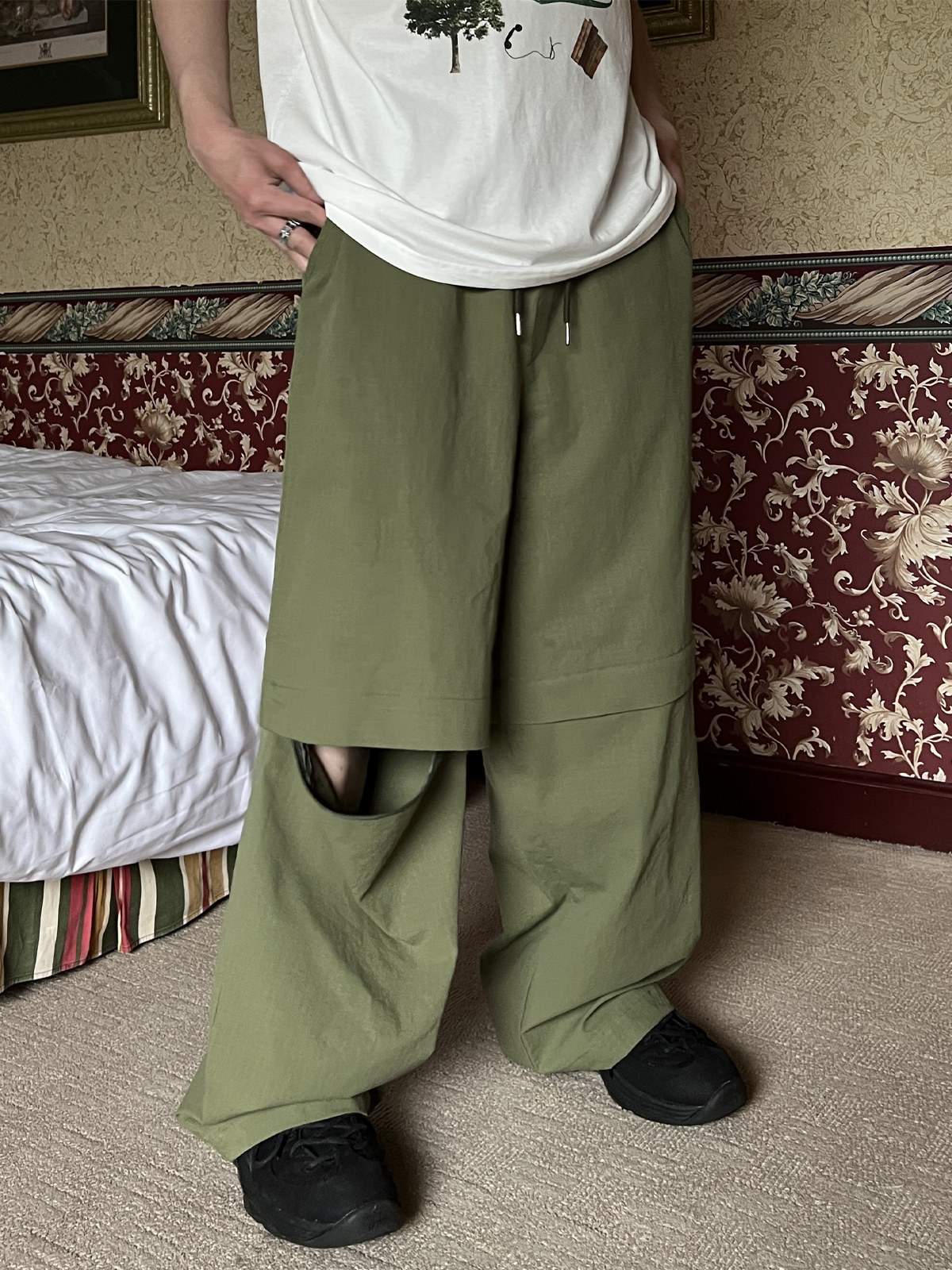 Rib Cotton Two-Way Banding Pants (3color)
